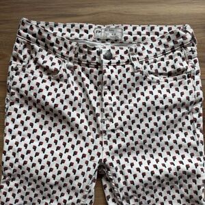 Free People White and Black Patterned Jeans